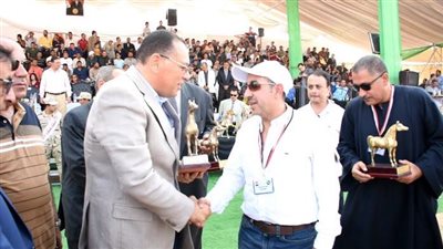 محافظ الشرقية يهنئ المتسابقين الفائزين في مسابقة أدب الخيل بأرض الفروسية بمدينة بلبيس