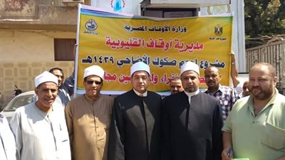 صور.. توزيع 5 طن لحوم أضاحي على المناطق الأكثر احتياجا بـ القليوبية