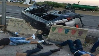 مصرع وإصابة 3 أشخاص في حادث انقلاب سيارة بـ صحراوي سوهاج