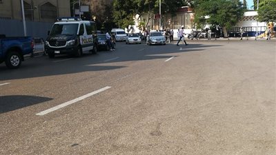 صور.. استنفار أمني بمحيط مقر الأهلي بالجزيرة