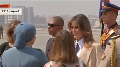 قرينة الرئيس السيسي تستقبل ميلانيا ترامب