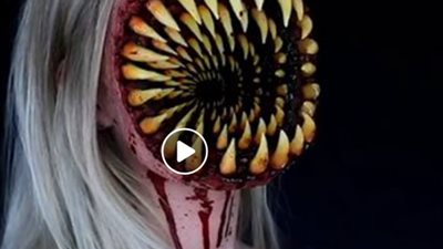 إمرأة تتحول لوحش .. وتثير ذعر مواقع التواصل الاجتماعي