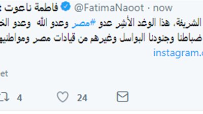 ناعوت في تغريدة عن عشماوي : أخيرًا القبض على قاتل جنودنا