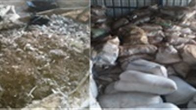 ضبط صاحب شركة يستخدم مخلفات المصانع وشركات الدخان وإعادة تصنيعها