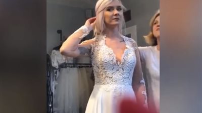 فيديو| عروس تتبرع بفستانها قبل الزفاف بأيام .. والسبب !