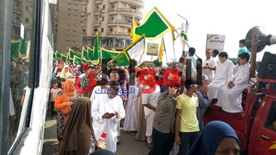 صور| بدء الاحتفال بمولد إبراهيم الدسوقي بمسيرة صوفية