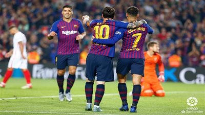 بالفيديو.. برشلونة يتصدر الليجا برباعية في إشبيلية وميسي يخرج مصابا