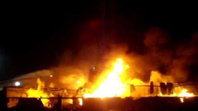 حريق في خطوط أنابيب البترول بالكيلو 54 بطريق 