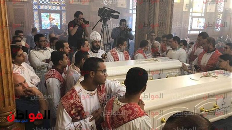 دفن شهداء حادث المنيا