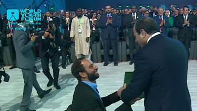 فيديو| السباح إسلام أبوعلي: يشرفني تكريم الرئيس وفخور بالمشاركة بمنتدى شباب العالم