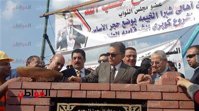 صور| وزير النقل يضع حجر الأساس لكوبري الشرقاوية بشبرا الخيمة