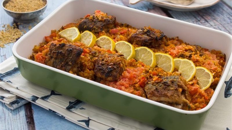 عمل طاجن السمك بالفريك
