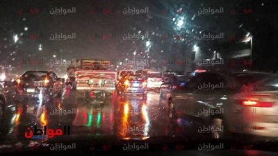 صور| سقوط أمطار على شوارع الجيزة