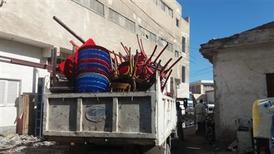 صور .. حملة مكبرة لإزالة الاشغالات بكفر الشيخ