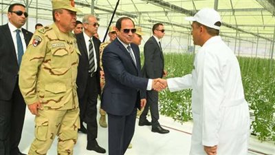 بالتزامن مع افتتاح مشروع الصوب الزراعية في العاشر من رمضان.. السيسي إرادة يتصدر