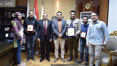 تكريم طلاب جامعة بني سويف الفائزين بمسابقة 