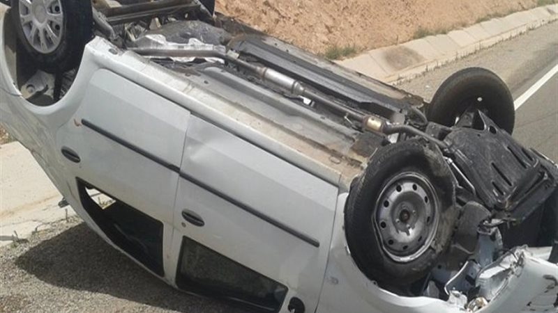 حادث انقلاب سيارة