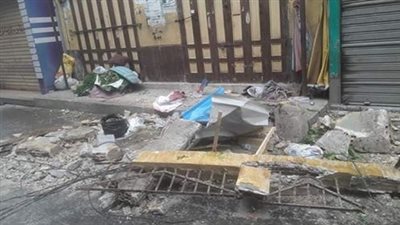 صور| حالة الطقس اليوم تهدم شرفة منزل في دمياط