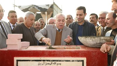 قرية محلة دياي تشهد وضع حجر الأساس لأول محطة صرف الصحي بالمعالجة الثلاثية بكفر الشيخ بتكلفة 90 مليون جنيه