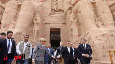 فيديو.. ماكرون فى معبد أبو سمبل بصحبة زوجته