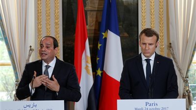 ماكرون في المؤتمر الصحفي مع السيسي.. مؤيدًا لمصر في فلسطين ومنتقدًا لسوريا