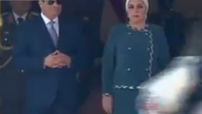 انتصار السيسى تستقبل قرينة الرئيس الفرنسى فى قصر الإتحادية 