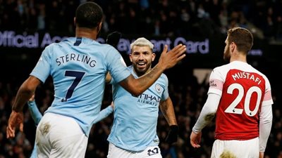 هاتريك أجويرو يقود مانشستر سيتي للفوز علي أرسنال 