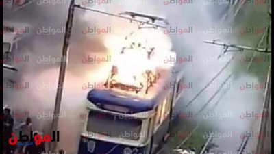  النقل العام بالإسكندرية: إيداع الترام المحترق إلى ورش مصطفى كامل 