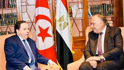 اليوم| لقاء بين سامح شكري ووزير خارجية تونس خميس الجهيناوي 