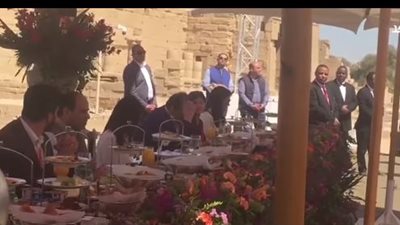 صور ترصد إفطار الرئيس السيسي في معبد فيلة