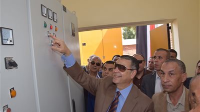 افتتاح محطة رفع الصرف الصحي بقرية الدوية ببني سويف 