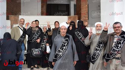صور|مشايخ الطرق الصوفية ببورسعيد يدلون بأصواتهم في الاستفتاء