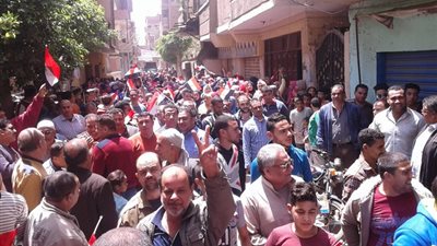 صور| مسيرات حاشدة لدعم الاستفتاء على التعديلات الدستورية 2019 بالقليوبية
