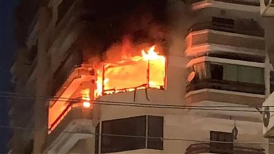 الحماية المدنية تسيطر علي حريق بإحدى الشقق السكنية في الجيزة 