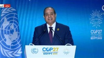 الرئيس السيسي يشدد على ضرورة العمل المشترك بين دول العالم  لمواجهة التغيرات المناخية