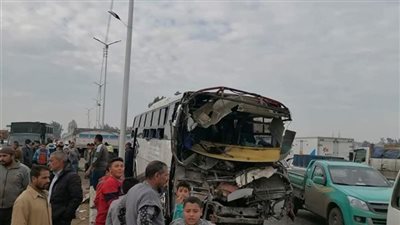ننشر أسماء المصابين في حادث تصادم أتوبيس وسيارة نقل على طريق المنصورة 