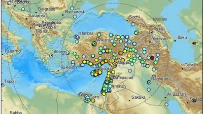 القومي للبحوث الفلكية: زلزال على بعد 691 كم شمال مدينة رفح 