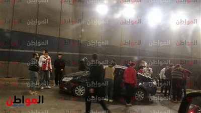 إصطدام سيارتين ملاكي بنفق العجوزة بالجيزة
