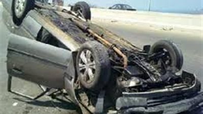 إصابة 7 أشخاص في حادث انقلاب سيارة ملاكي في المنيا