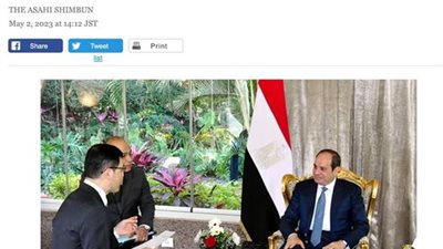 الرئيس السيسي يجرى حواراً صحفيا مع صحيفة أساهي اليابانية