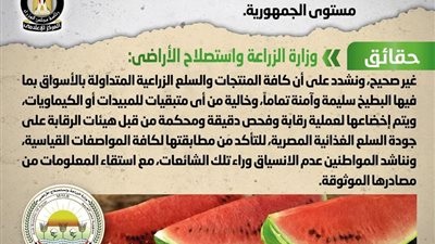 الحكومة تنفي شائعة انتشار بطيخ مسرطن بمختلف الأسواق