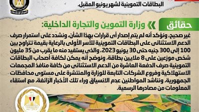 وزارة التموين تنفي شائعة إلغاء صرف الدعم الاستثنائي في يونيو