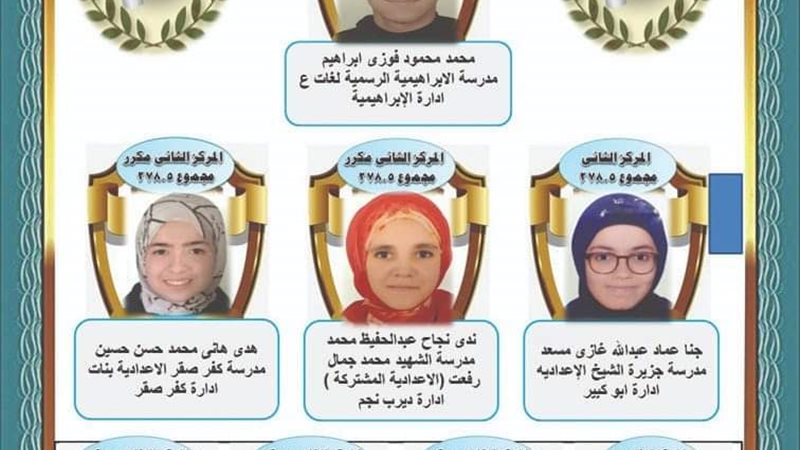 أوائل الشهادة الإعدادية