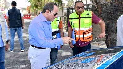 السيسي يتفقد أعمال تطوير كوبري طه حسين بالقاهرة 