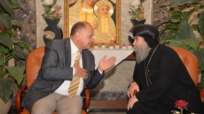 سعد يزور دير السيدة مريم العذراء للأقباط الأرثوذوكس بدير درنكة للتهنئة بختام الاحتفال السنوي لذكرى رحلة العائلة المقدسة