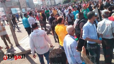 مظاهرات شبابية تدعم الشعب الفلسطيني بميدان محطة سيدي جابر بالإسكندرية 