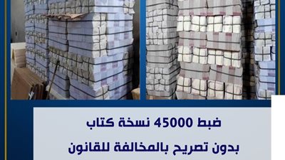 ضبط 4500 كتاب داخل مكتبة غير مرخصة بالمرج