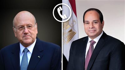اتصال هاتفي بين السيسي وميقاتي بشأن مستجدات الأوضاع في غزة
