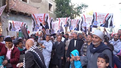 مسيرة انتخابية حاشدة في قرية شنرا استجابة لمبادرة خليك إيجابي التي أطلقها المهندس محمد الشنراوي