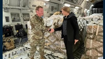 بالصور ...السفارة الأمريكية بالقاهرة : الولايات المتحدة تقدم مساعدات إنسانية إضافية للشعب الفلسطيني